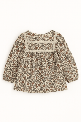 Floral Blouse With Lace At Neck Assorted Nawao.com
