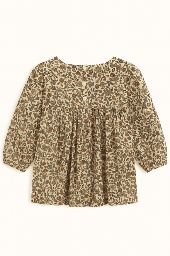 Floral Blouse With Lace At Neck Assorted Nawao.com
