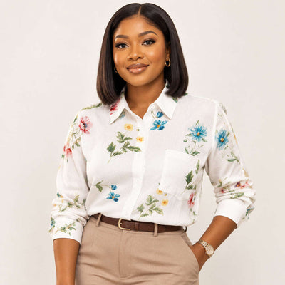 Floral Print Button Front Shirt Assorted Nawao.com