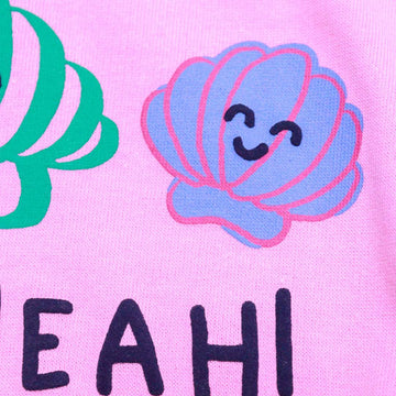 Fuchsia Placement Print Sweatshirts Nawao.com