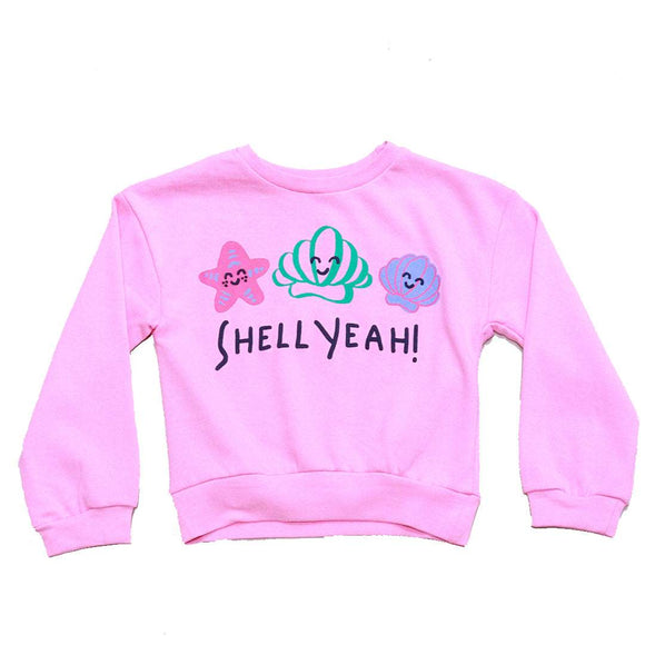 Fuchsia Placement Print Sweatshirts Nawao.com