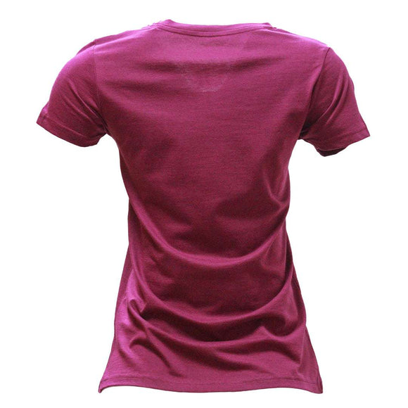 Fuschia Short Sleeve Crew Neck T Shirt Nawao.com