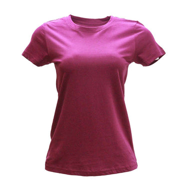 Fuschia Short Sleeve Crew Neck T Shirt Nawao.com