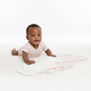 Girl Pink 5 Pack Short Sleeve Interlock Fabric Bodysuits Ecru Nawao.com