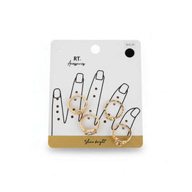 Gold Embelished Ring Set Of 4 Nawao.com