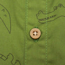 Green Aop Croc Short Sleeve Shirt Nawao.com