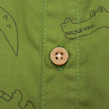 Green Aop Croc Short Sleeve Shirt Nawao.com