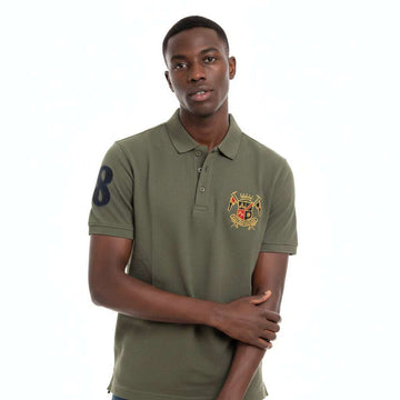 Green Badge Polo Shirt Green Nawao.com