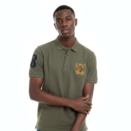Green Badge Polo Shirt Green Nawao.com