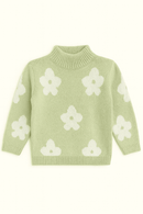Green Floral Aop Knit 2 Pcs Knit Set Green Nawao.com