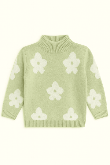 Green Floral Aop Knit 2 Pcs Knit Set Green Nawao.com