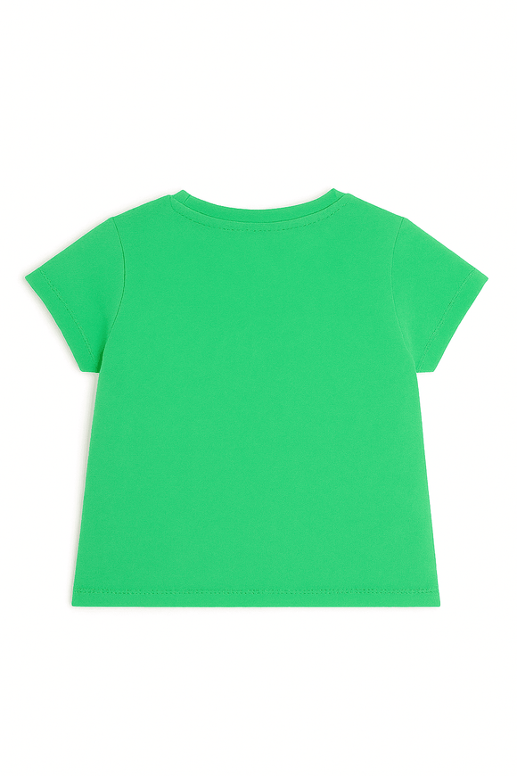 Green Flowers Bloom Placement Print With Sequins Boxy H S T Shirt Green Nawao.com