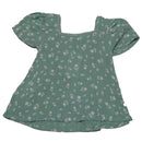 Green Gauze With Frills Top Nawao.com