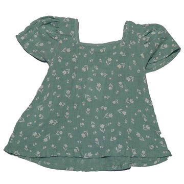 Green Gauze With Frills Top Nawao.com