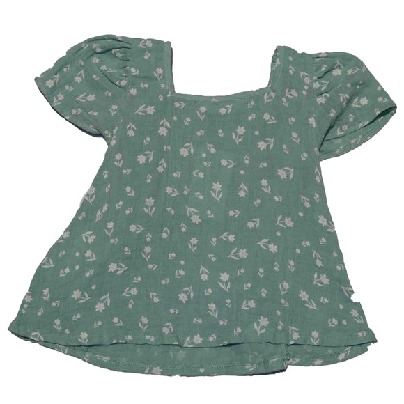 Green Gauze With Frills Top Nawao.com