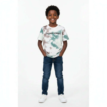 Green Golden Sunset Tye Dye Tee With Hd Print Gree Nawao.com