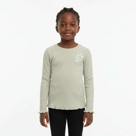 Green Heart Embroidery  Rib F S T Shirt Nawao.com