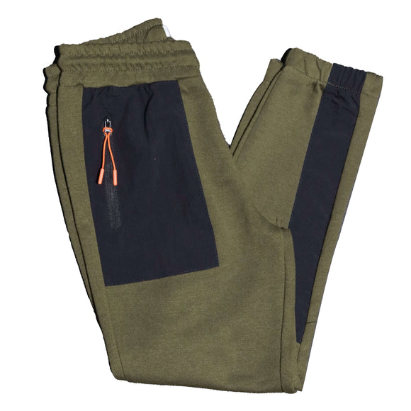 Green Knee Zip Active Pants Nawao.com