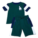 Green La Crew Neck T Shirt With Shorts Set Green 4 5 Years Nawao.com