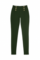 Green Leggings With Buttons Nawao.com