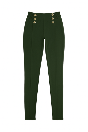 Green Leggings With Buttons Nawao.com