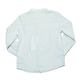 Green Long Sleeve Oxford Shirt With Embroidery Nawao.com