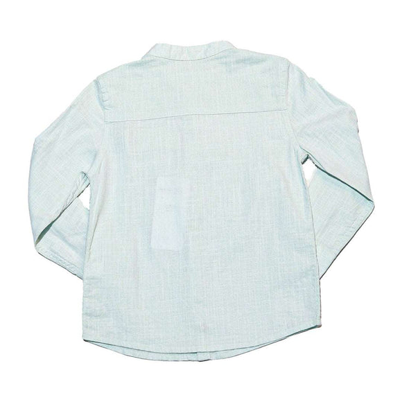 Green Long Sleeve Oxford Shirt With Embroidery Nawao.com