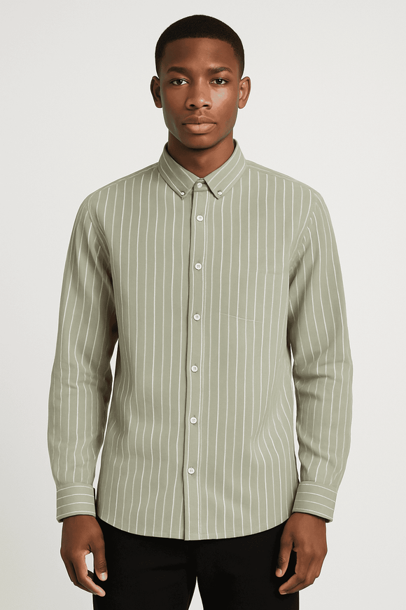 Green Men Casual Shirt Nawao.com