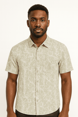 Green Mens Casual Shirt Nawao.com