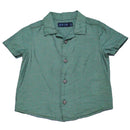 Green Nylon Resort Short Sleeve Shirts Nawao.com