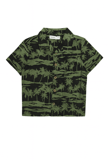 Green Palm Aop Resort Shirt Nawao.com