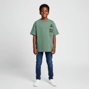 Green Playstation Over Size T Shirt  Green Nawao.com