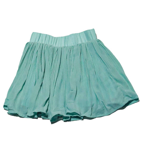 Green Pleated Skirt With Tshirt Set Nawao.com