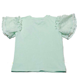 Green Pleated Skirt With Tshirt Set Nawao.com