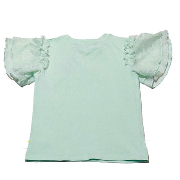 Green Pleated Skirt With Tshirt Set Nawao.com