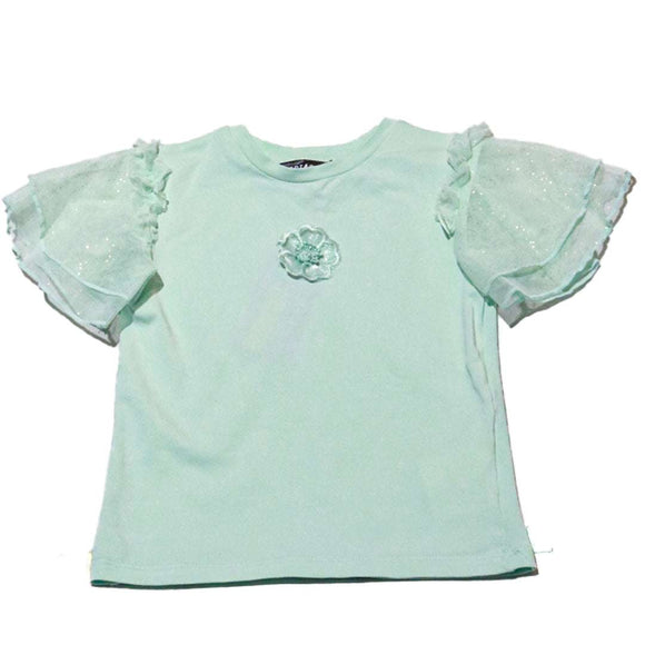 Green Pleated Skirt With Tshirt Set Nawao.com