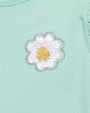 Green Printed Schifly Frill Sleeves T Shirts Nawao.com