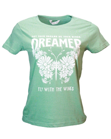 Green Printed T Shirt Nawao.com