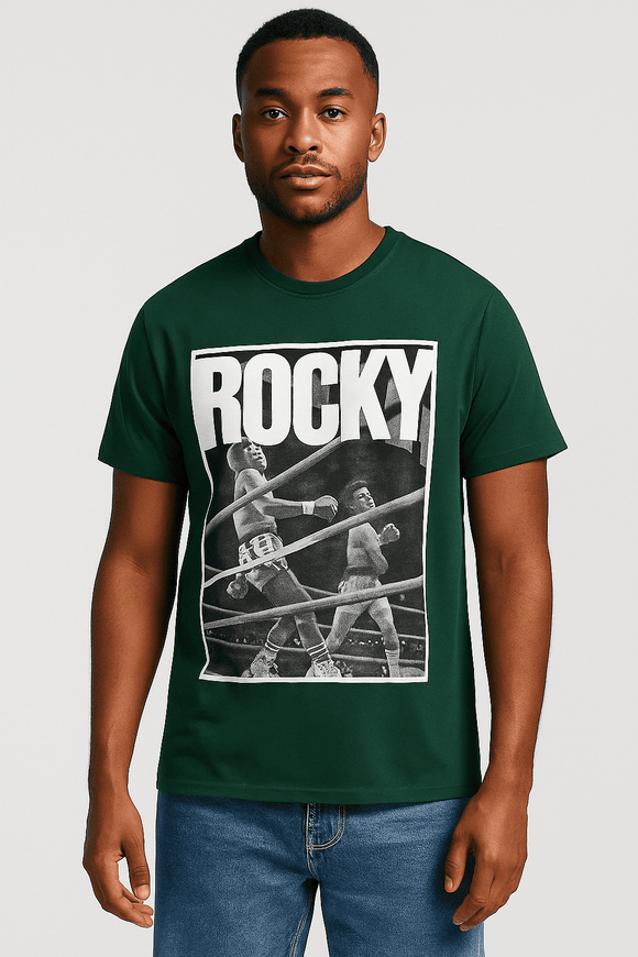 Green Rocky Drop Sholder Tshirt Green Nawao.com