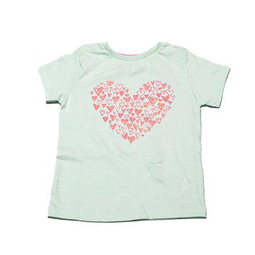 Green Sage  Heart Print Tshirt Nawao.com