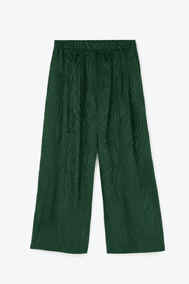 Green Satin Jacquard Trouser Nawao.com