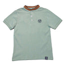 Green Suede Collar Polo With Embrodiery Nawao.com