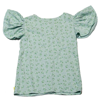 Green Textured Knit Top Nawao.com