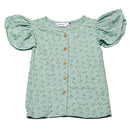 Green Textured Knit Top Nawao.com