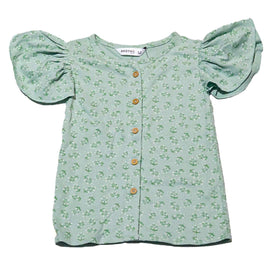 Green Textured Knit Top Nawao.com