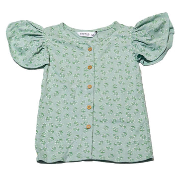 Green Textured Knit Top Nawao.com