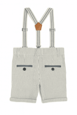 Green  White Stripes Shorts W  Suspender Shorts Nawao.com
