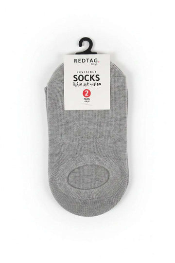 Grey  2 Pack Invisible Socks Mid Grey 2 4 Years Nawao.com