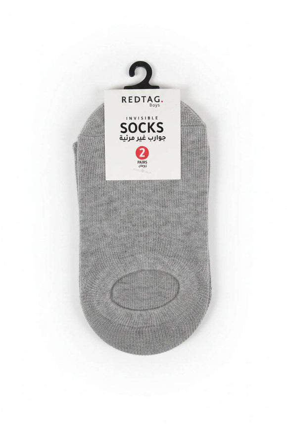 Grey  2 Pack Invisible Socks Mid Grey 2 4 Years Nawao.com