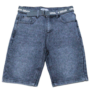 Grey 5 Pocket Belted Denim Shorts Mid Grey 15 16 Years Nawao.com